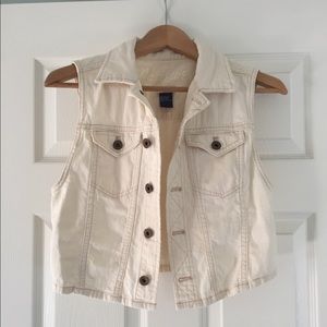 🌻Madewell white/cream denim vest🌻
